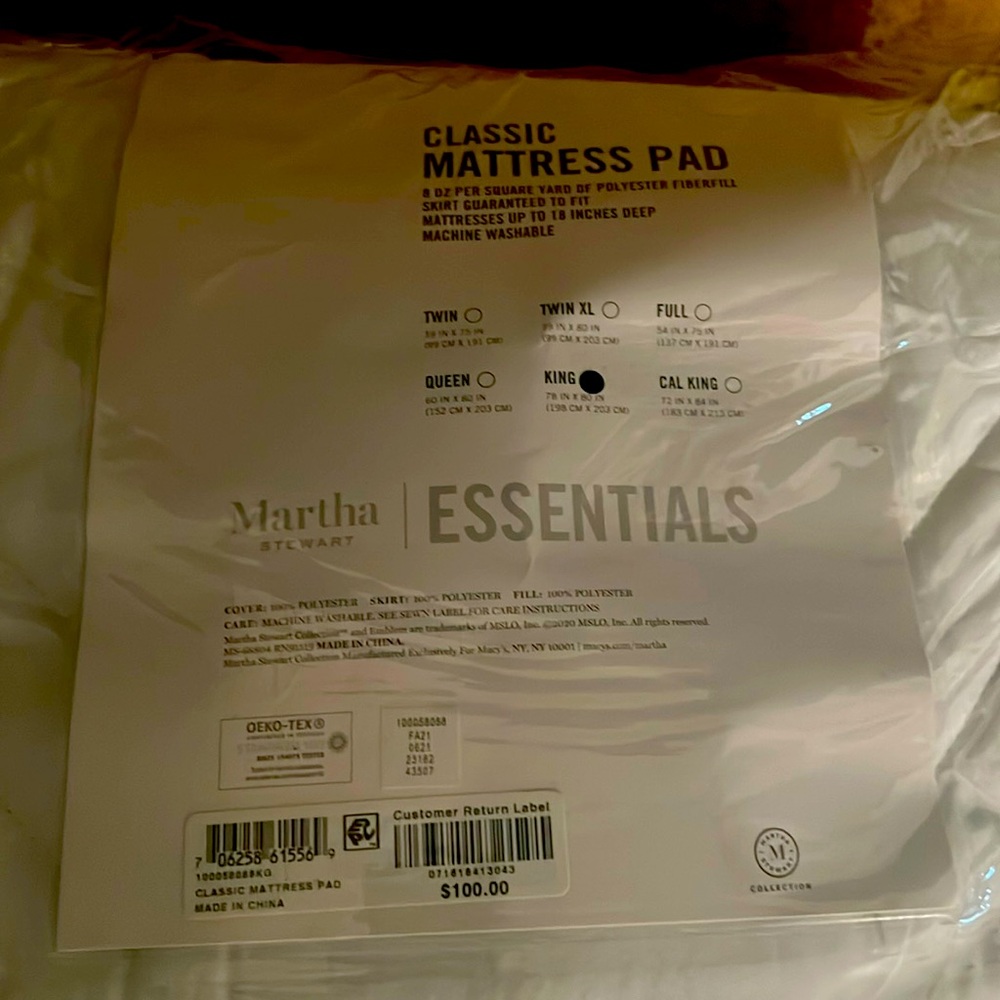Classic Mattress Pad - New